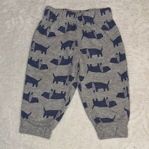 (3 for $10) carters Gray Kids Sweatpants with Navy Dog Print